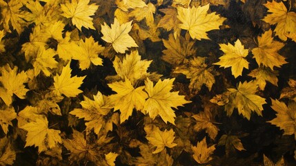Vibrant yellow autumn leaves covering the ground in a picturesque seasonal transformation