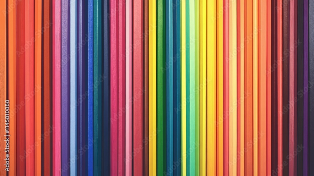 Poster colorful collection of vertical colored pencils creating a vibrant and artistic background pattern s