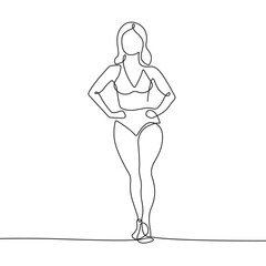 Abstract Woman Body Continuous One Line Drawing. Female Figure Creative Contemporary Abstract Drawing. Beauty Fashion Female Body, Vector Minimalist Art for Fashion Design, Wall Art, Prints, Posters