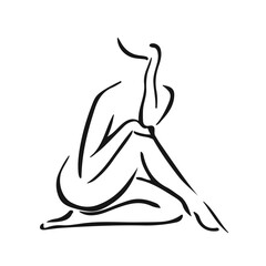 Line Art Drawing of Female Silhouette. Modern Trendy Line Art Woman Portrait, Minimalist Contour Drawing. Vector One Line Illustration for Minimalistic Home Décor, Wall Art, Posters, Print, Mobile