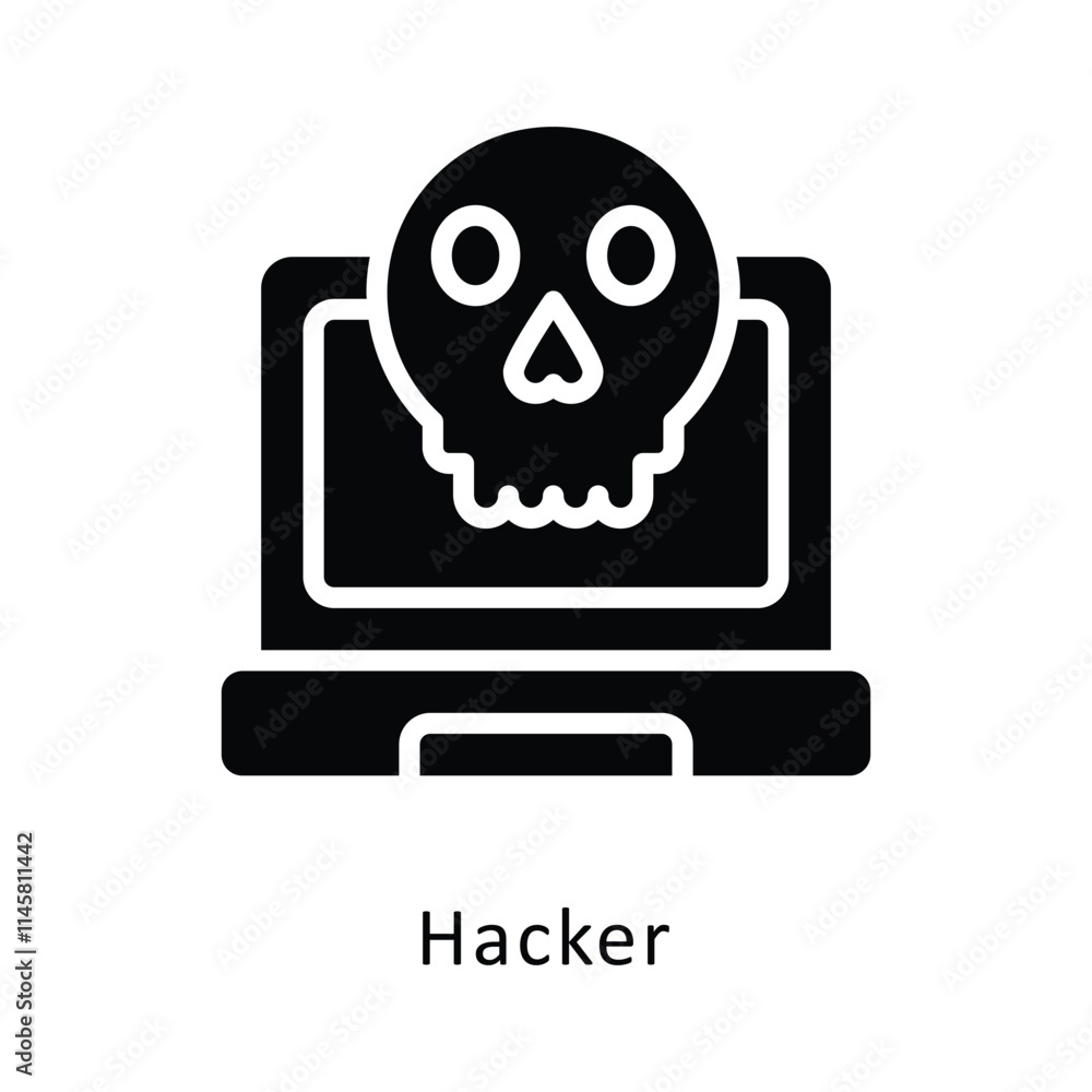 Poster hacker vector gylph icon. eps 10 file