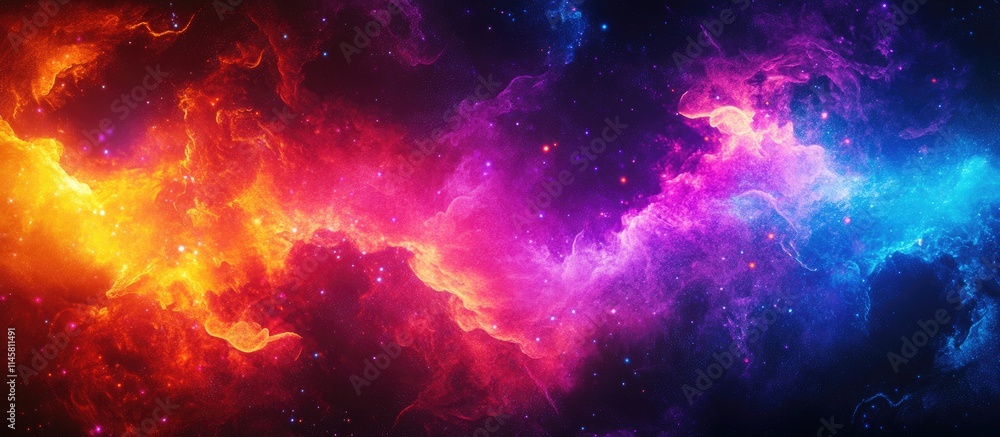 Poster vibrant luminous gradient texture in cosmic colors showcasing art color theory and abstract design e