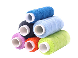Three spools of thread isolated