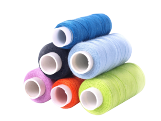 Three spools of thread isolated