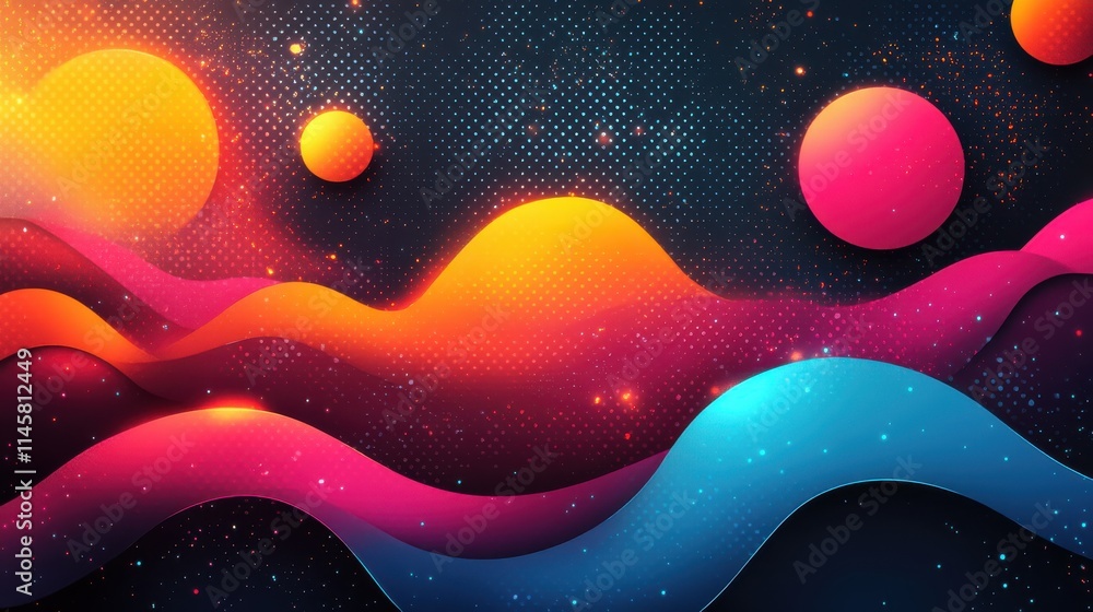 Aufkleber abstract background motion design with flying shapes seamless looped animatio