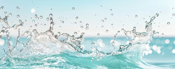 Dynamic sea wave splash ocean close-up photo tranquil nature