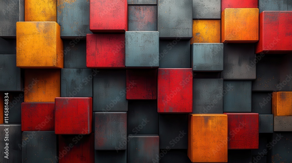 Aufkleber abstract background texture design with cubes modern pattern illustratio