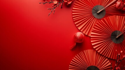 Celebrate Happy Chinese new year background concept. Top view.