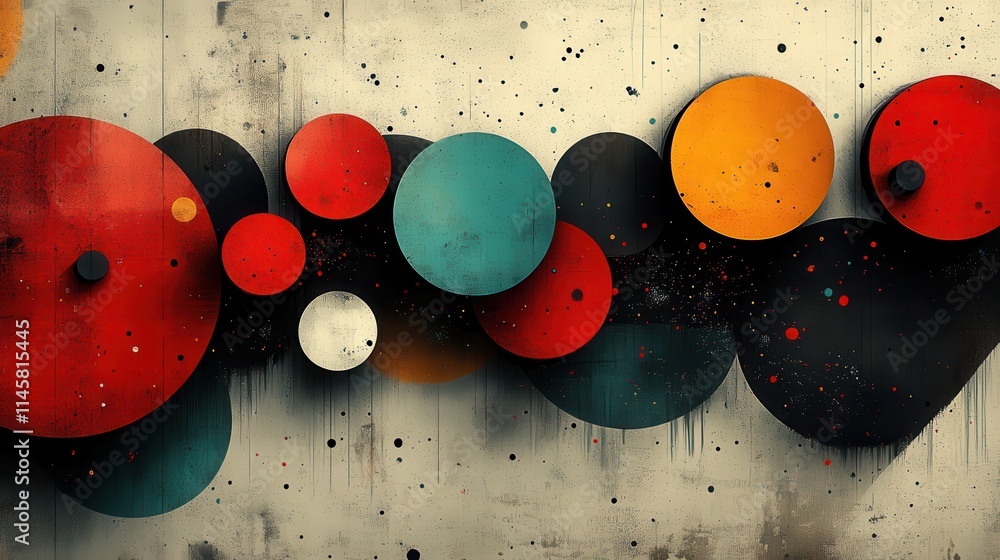 Poster abstract background texture design with striped circles modern pattern illustratio