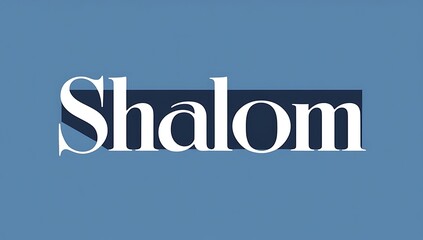 Fototapeta premium Shalom word graphic design in blue tones