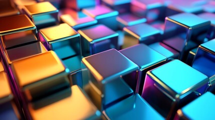 Obraz premium Captivating Futuristic Metallic Surface with Holographic Gradient Effect