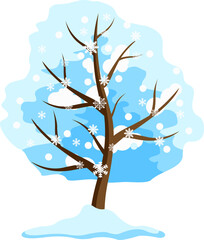 Winter Tree Falling Snow