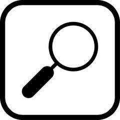 Search icon. Magnifying glass, loupe or magnifier sign vector.