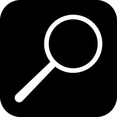 Search icon. Magnifying glass, loupe or magnifier sign vector.