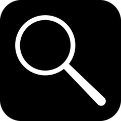 Search icon. Magnifying glass, loupe or magnifier sign vector.
