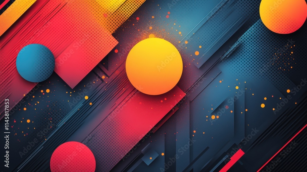 Poster abstract design with geometric shape modern pattern illustratio
