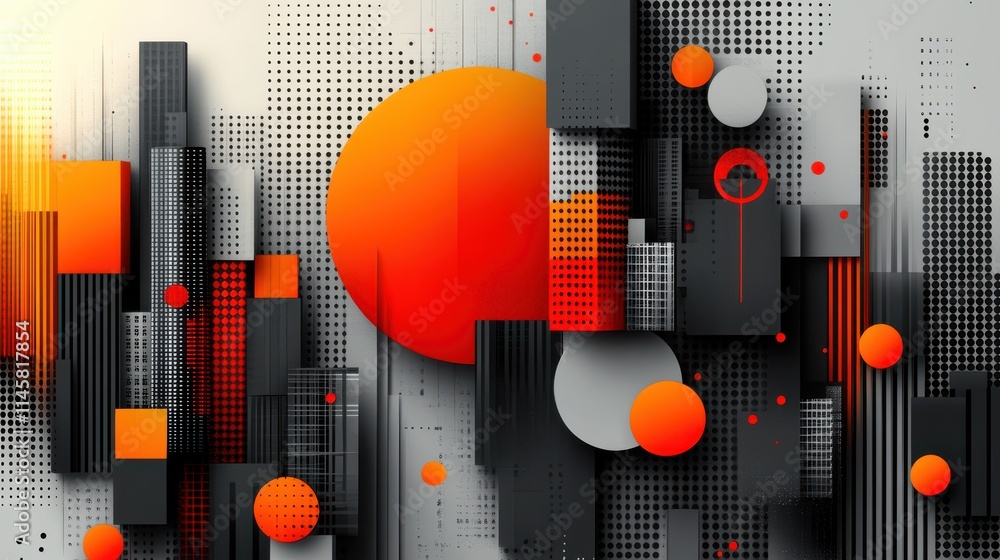 Poster abstract design with geometric shape modern pattern illustratio