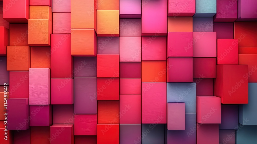 Poster abstract geometric background design with striped cubes seamless looped animatio