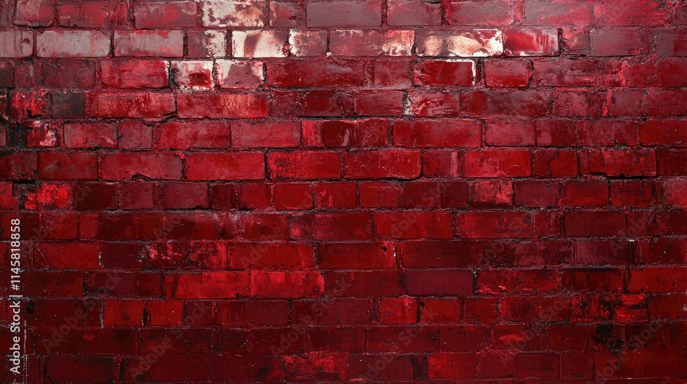 Poster textured red brick wall background with a glossy finish ideal for design and artistic projects. suit