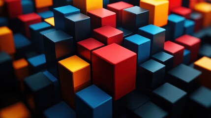 Obraz premium abstract geometric design cube shape seamless looped animatio