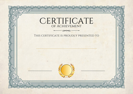 A Certificate of Achievement. With intricate borders and a gold seal, it’s perfect for celebrating achievements. Customize for schools or businesses. - Powered by Adobe