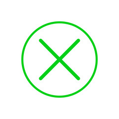 Obraz premium cross green on a white background vector icons
