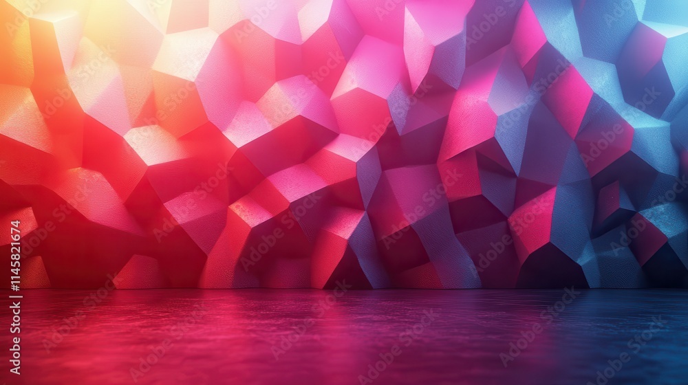 Poster abstract polygonal background motion design seamless looped animatio