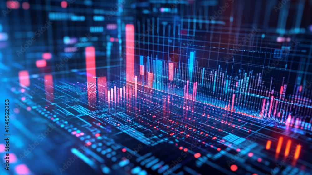 Poster big data analytics solutions isometric landing page, information technology concept, info blocks flo