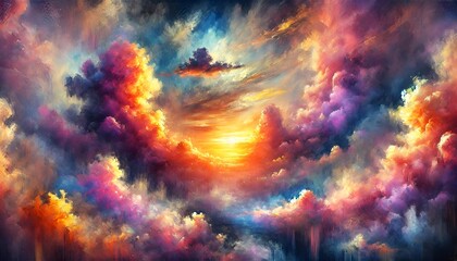 Obraz premium Artistic Vibrant Sunset Clouds