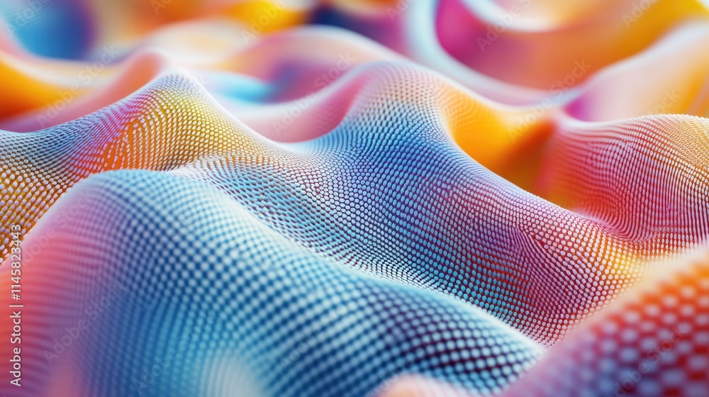 Poster colorful abstract design texture creating a vibrant wave-like background in harmonious hues of blue,