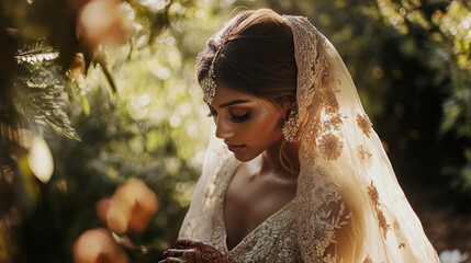 Bride, Cultural Heritage, Earthy Tones, Romantic Composition, Wedding Photography