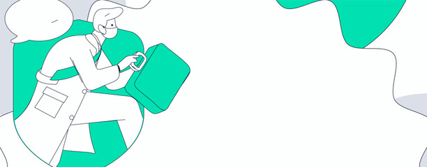 Medical characters fighting the epidemic flat vector concept operation hand drawn illustration
