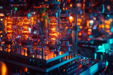 Fototapeta premium Quantum Random Number Generator: Nanoscopic Precision, Vibrant Hues