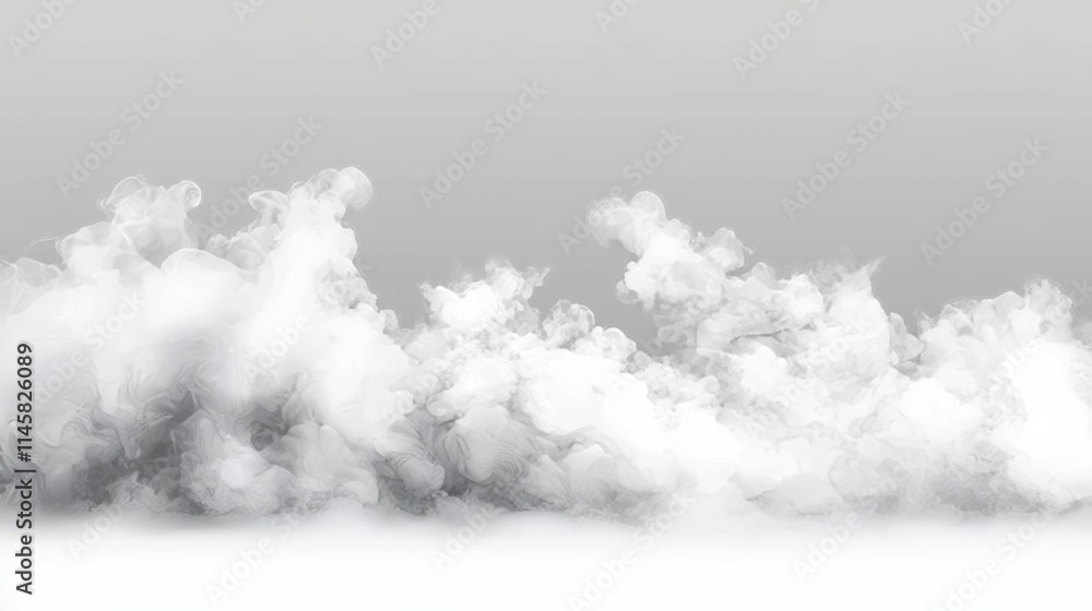 Poster white smoke cloud with overlay effect on transparent background. realistic border with fog. vector i