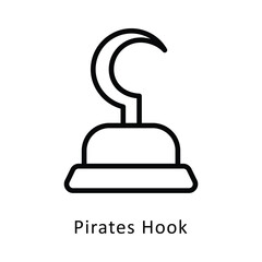 Pirates Hook  Vector Outline Icon. Eps 10 file 