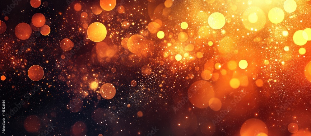 Poster radiant orange circular bokeh background with a dreamy effect for creative digital projects and desi