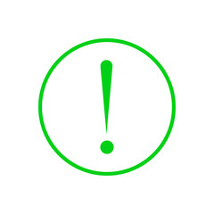 green exclamation mark on a white background vector icons