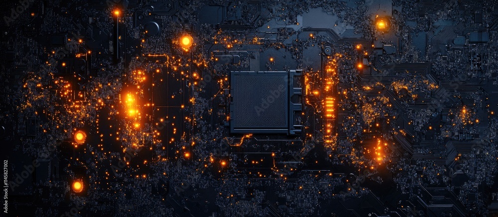 Poster inside a clean pc showcasing high-tech computer hardware with minimal dust focusing on maintenance a