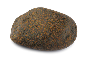 Rounded stone, pebble, cobblestone, isolated on a white background.