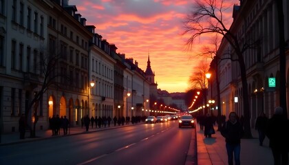 City at dawn, with soft light illuminating the skyline, mist rolling over the rooftops, and the peaceful ambiance of the city preparing for the day ahead