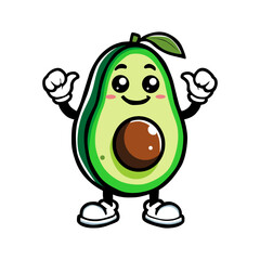 a drawing of an avocado with the word avocado on it