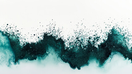 Emerald Green Glitter Watercolor, Luxurious Texture, Soft Light, Organic Shapes, White Background