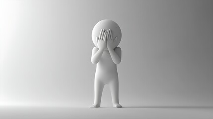 Fearful 3D Stick Figure