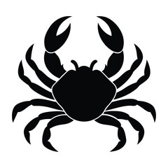 A crab silhouette vector art illustration.