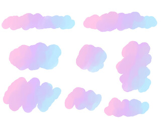 カラフルなグラデーションの吹き出し素材
