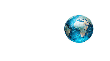 Fototapeta premium Stunning 3D Render Blue Planet Earth Globe World Map Global Concept