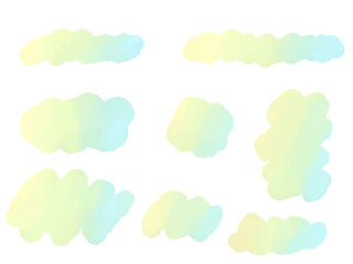 カラフルなグラデーションの吹き出し素材