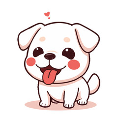 A cute lovely adorable hand-drawn happy joyful dog puppy cartoon illustration