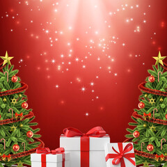 Chrismast Frame with red background