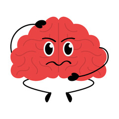 Brain Mental Health Character Illustration